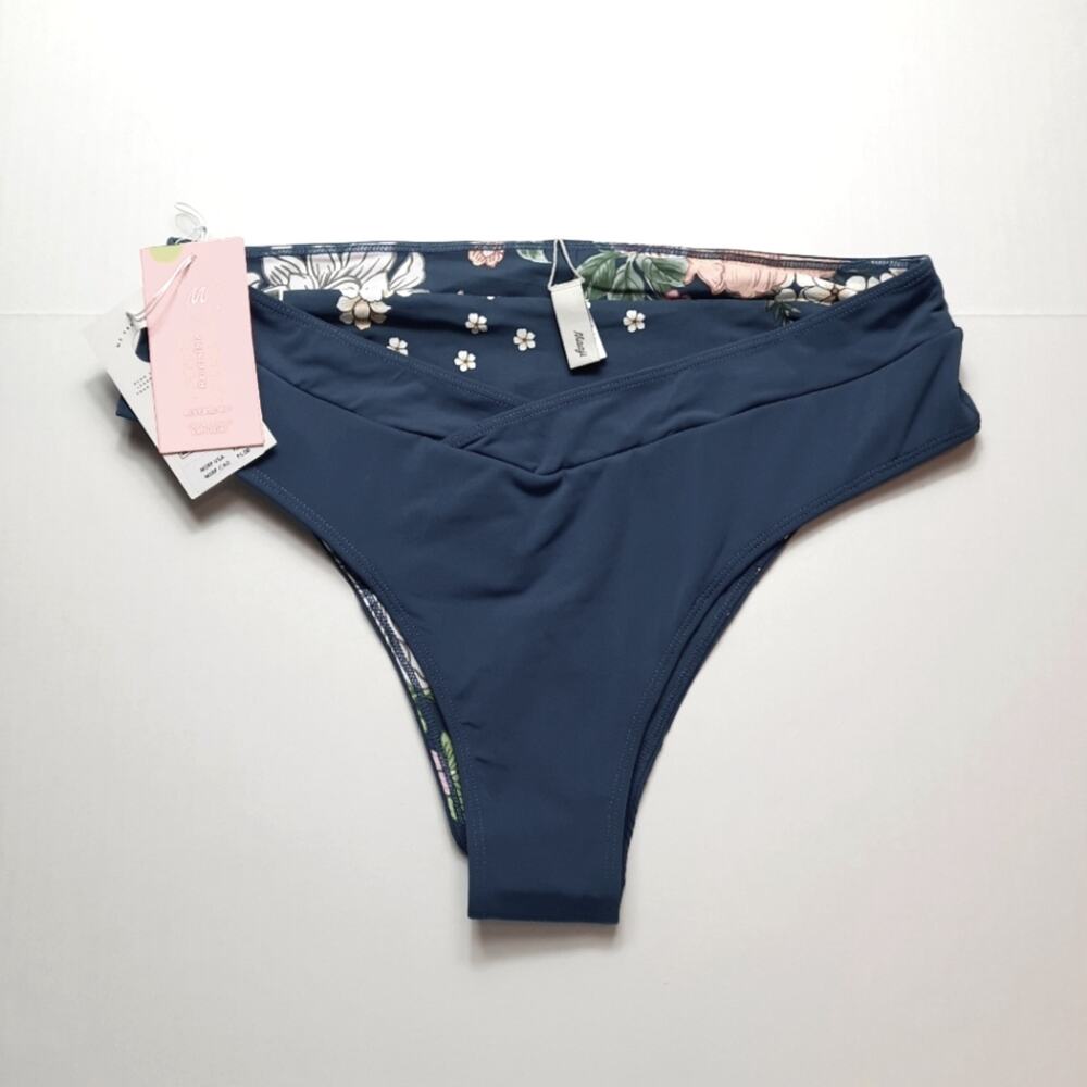 Maaji Swim Bottoms Women's Size 3XL Blue Reversible Swimwear Briefs
